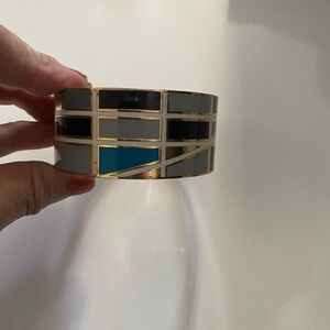 Kate spade Geometric Gold and Black Cuff Bracelet